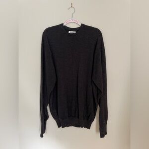 Men's Charcoal Angora Crewneck Sweater